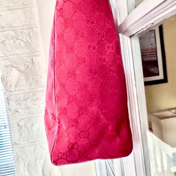 Gucci Vintage Red Monogram Canvas Tote Bag 8.5”EUC - Picture 9 of 16